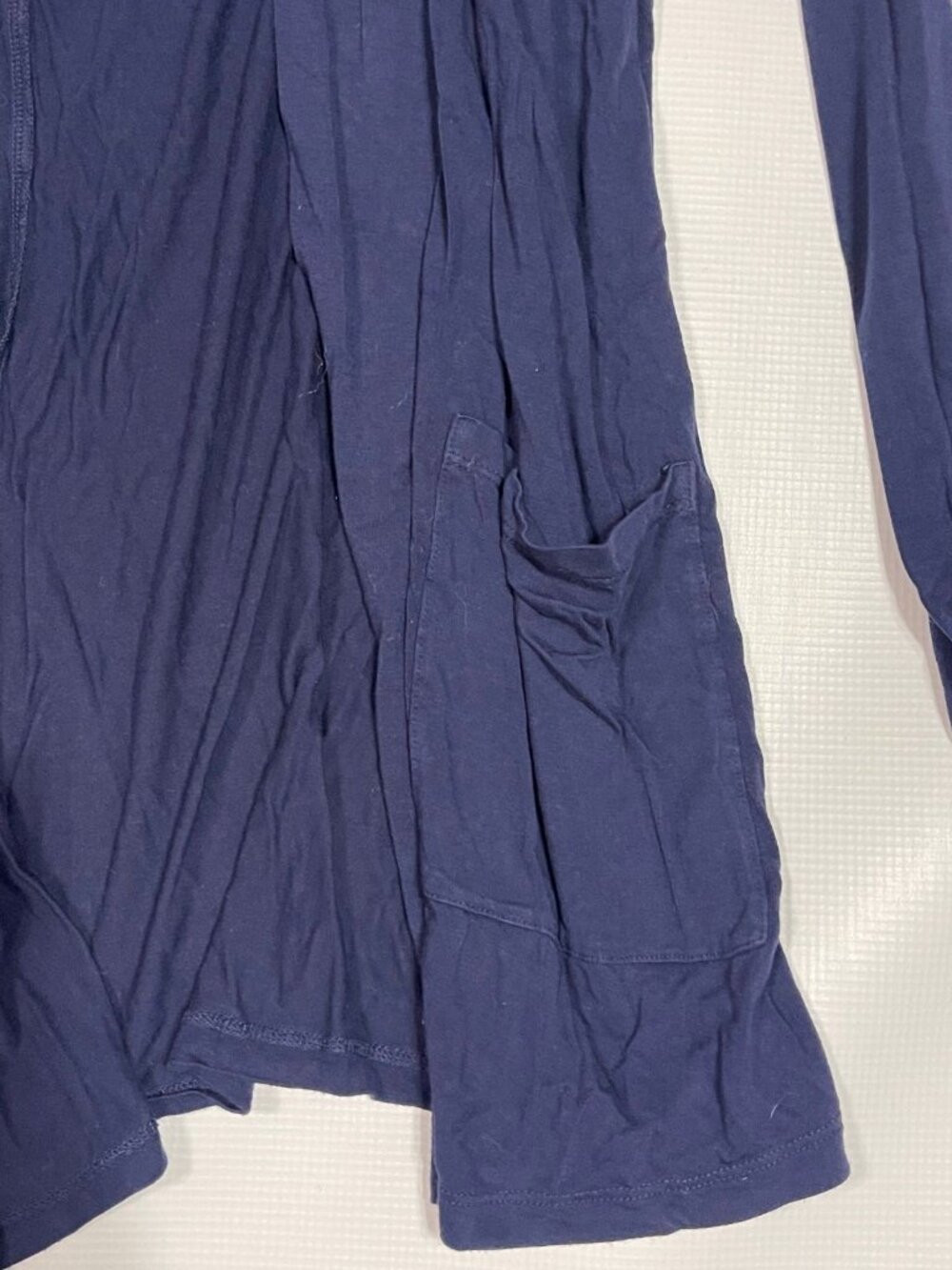 Torrid Super Soft Knits Navy Open-Front Duster Cardigan with Ruched Sleeves and - Picture 2 of 9